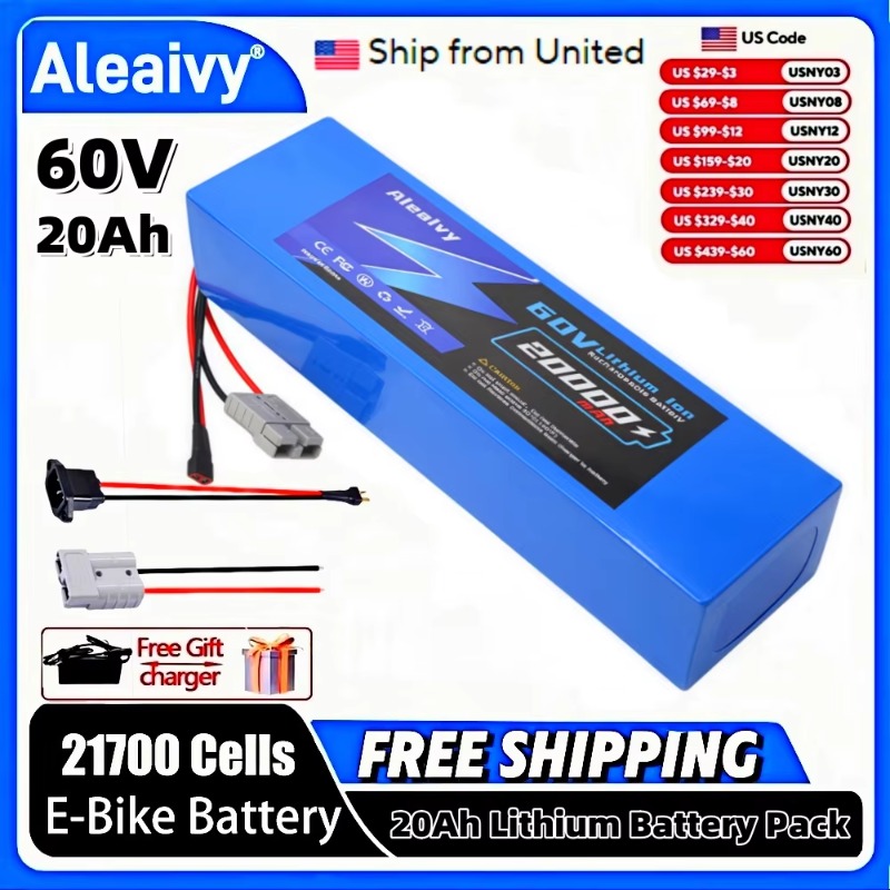 Bateria de lítio Aleaivy 60V 2 - 60V 30Ah 21700 Battery Pack avaliação e preço