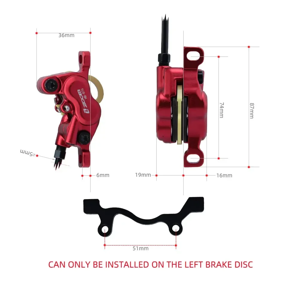 Zoom HB-876E disco de 4 pistão - Zoom Hydraulic Brake 4 Piston E-Scooter avaliação e preço